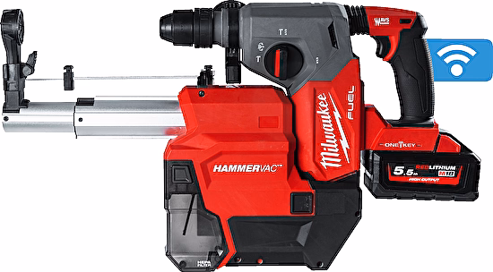 Aku vŕtacie kladivo SDS-Plus 4-režimové s FIXTEC™ s odsávačom M18ONEFHXDEL-552 Cmilwaukee