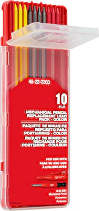 Farebné tuhy do mechanickej stavebnej ceruzky, 10 ks, tvrdosť 2B, priemer 2,8 mm Milwaukee