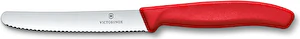 Nôž na paradajky a stolovanie, zúbkovaný, červený, 11 cm Victorinox