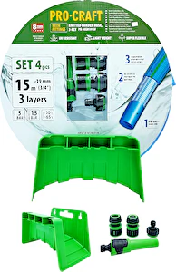 Záhradná hadica PR-3KGH1915F 3/4" 15m s príslušenstvom Procraft