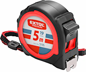 Pogumovaný zvinovací meter 5m s brzdou, 19mm Extol