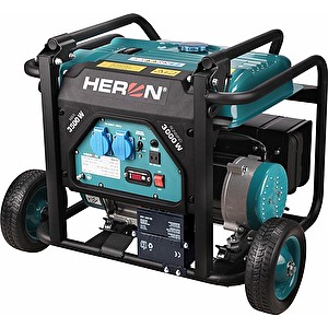 Benzínová elektrocentrála 230V, 3,5kW, 7,5HP, podvozok, elektrický štart Heron
