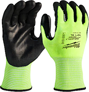 Rukavice polyuretánové máčané HI-VIS STRIH C - 10/XL Milwaukee