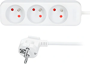 Predlžovací kábel 3 zásuvky, biely, 3m Solight