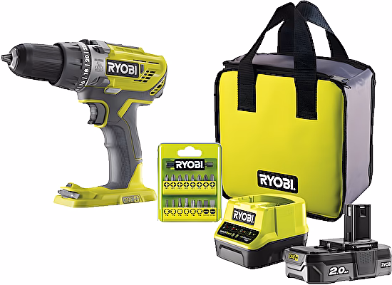 Aku príklepová vŕtačka (1x 2.0Ah) R18PD3-120SA17 Ryobi