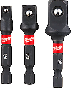 Sada adaptérov SHOCKWAVE z 1/4"HEX na 1/4", 3/8", 1/2" 4-hran Milwaukee