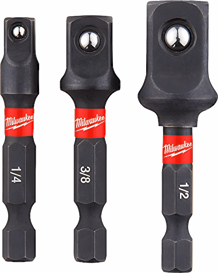 Sada adaptérov SHOCKWAVE z 1/4"HEX na 1/4", 3/8", 1/2" 4-hran Milwaukee