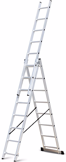 Rebrík hliníkový 3x10st 676cm Procraft