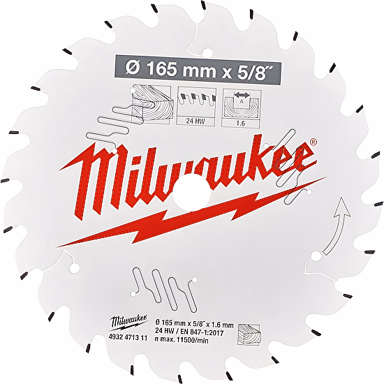 Pílový kotúč drevo 165X15.87X1.6X24ATB Milwaukee