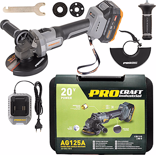 Aku uhlová brúska AG125A 1x4Ah Procraft Industrial
