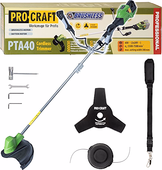 Aku krovinorez PTA40 bez akumulátora a nabíjačky Procraft